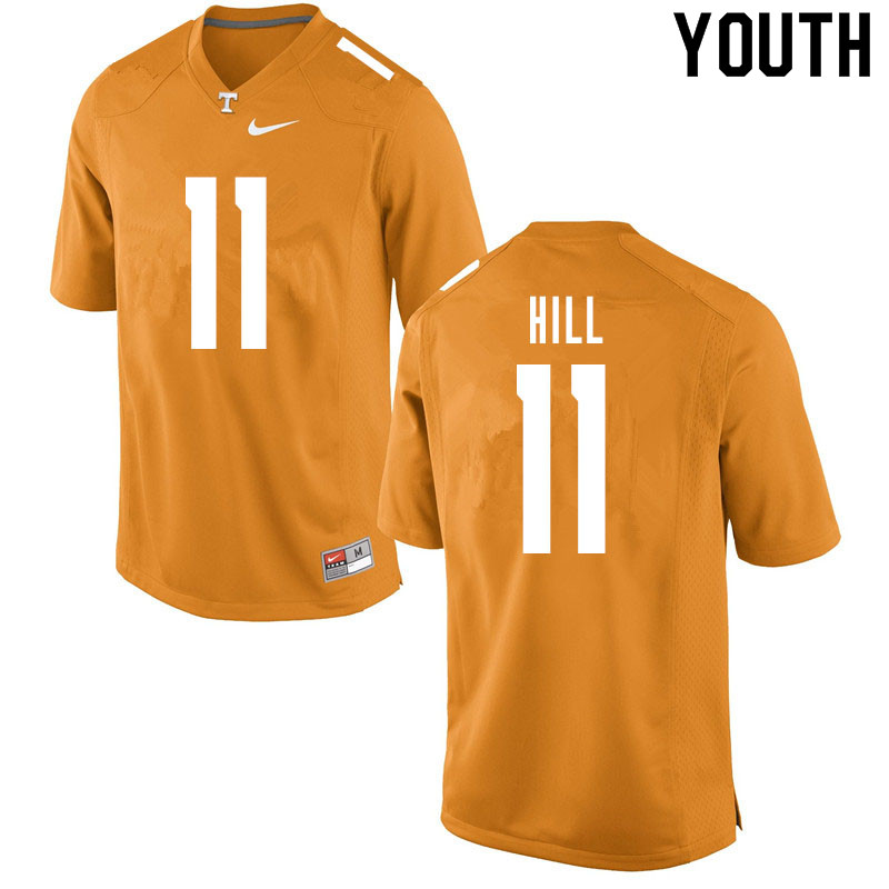 Youth #11 Kasim Hill Tennessee Volunteers College Football Jerseys Sale-Orange